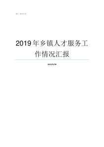 2019年乡镇人才服务工作情况汇报2019撤乡并镇