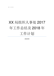 XX局组织人事处2017年工作总结及2018年工作计划