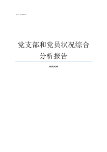 党支部和党员状况综合分析报告