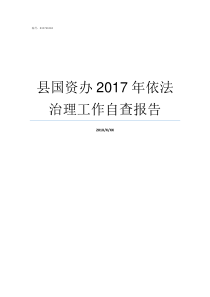 县国资办2017年依法治理工作自查报告