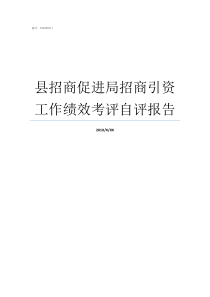 县招商促进局招商引资工作绩效考评自评报告关于招商引资