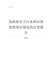 县政府关于污水和垃圾处理项目情况的自查报告污水垃圾处理
