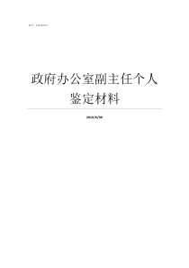 政府办公室副主任个人鉴定材料市政府办公室副主任什么级别