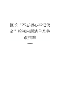 初衷不忘自查自纠区长整改落实明细重任