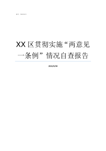 XX区贯彻实施两意见一条例情况自查报告