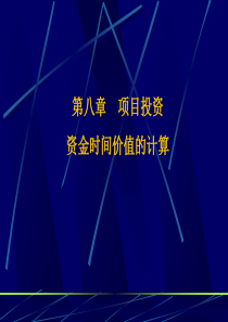 投资决策第八章832资金时间价值的计算