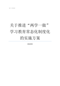 关于推进两学一做学习教育常态化制度化的实施方案持续推进两学一做