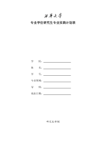 专业学位研究生专业实践计划表