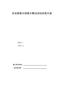 安全隐患大排查大整治活动实施方案doc