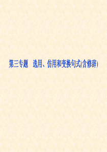 2013届高三语文专题复习攻略(新课标)第一编 第一部分 第三专题 选用、仿用和变换句式(含修辞)
