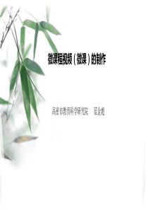 微课程视频(微课)的制作