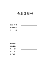 SYB创业计划书模板(第二版)