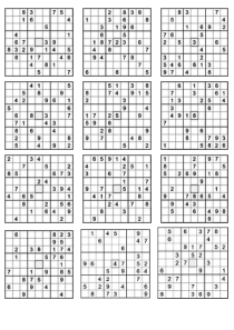 数独题目适中9(3×4)4页