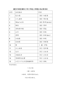 三年级上册古诗词背诵篇目