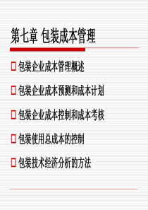 第七章包装成本管理