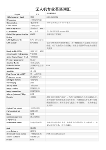 最专业的无人机中文英语对应词汇