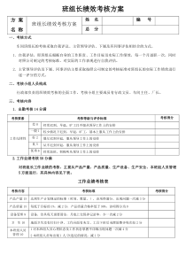 班组长考核方案