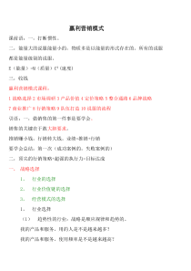 赢利营销模式