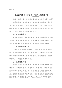 四个合格年度规划