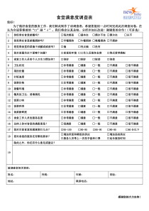 医院食堂满意度调查表