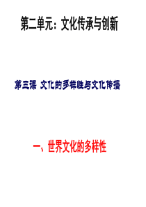 高中政治2.3.1《世界文化的多样性》 新人教版必修3