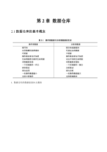数据仓库与数据挖掘技术 第二章 数据仓库