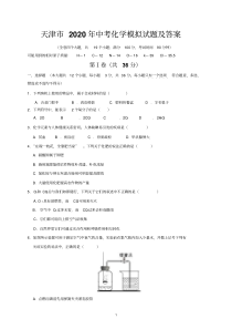 天津市2020年中考化学模拟试题及答案