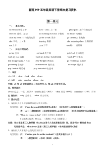 PEP五年级英语下册期末复习知识点归纳