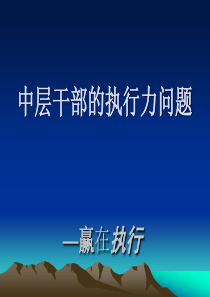 如何打造中层干部的执行力100106