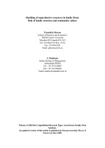 Shedding of unproductive resources in family firms