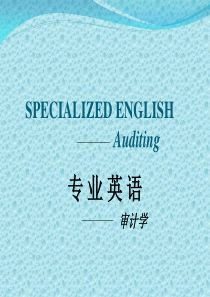 审计专业英语