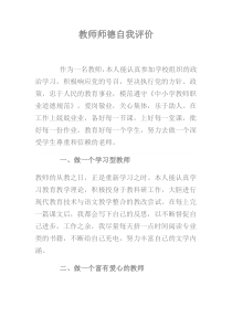 教师师德自我评价