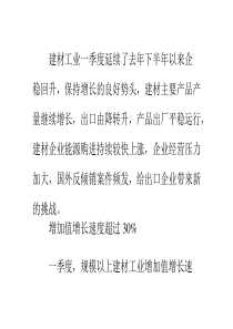 建材工业一季度经济运行情况分析