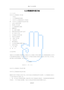 人力资源部年度目标