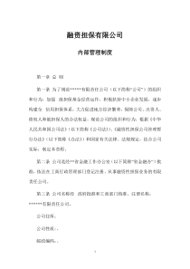 担保公司内部管理制度