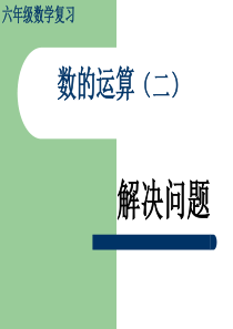 数的运算(三)解决问题