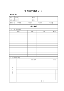 工作交接清单——标准模板