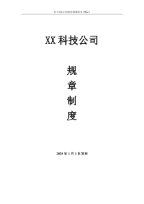 XX科技公司规章制度范本(详细版)