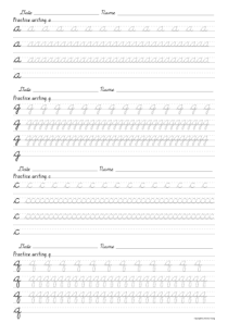 英文圆体小写字帖--Cursive-D-Low