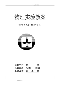 九年级物理分组实验教学案