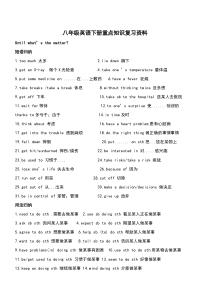 八年级英语下册重点知识复习资料