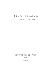 优秀大队辅导员申报材料