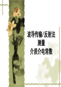 (实验室装置)波导法测量介电常数--PPT