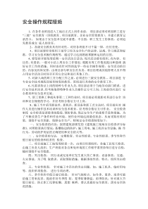 安全操作规程措施