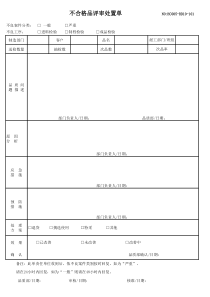不合格品评审处置单