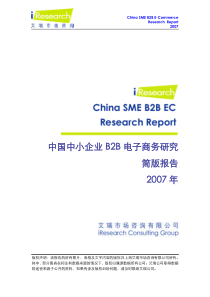 中国中小企业b2b电子商务研究