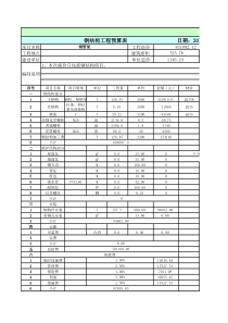 钢结构报价单格式