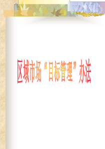 区域市场目标管理办法