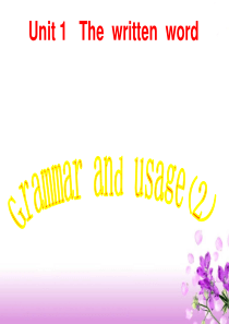 Module 8 Unit1 Grammar and usage(2)