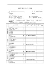 高层管理人员绩效考核表—副院长（内部管理）